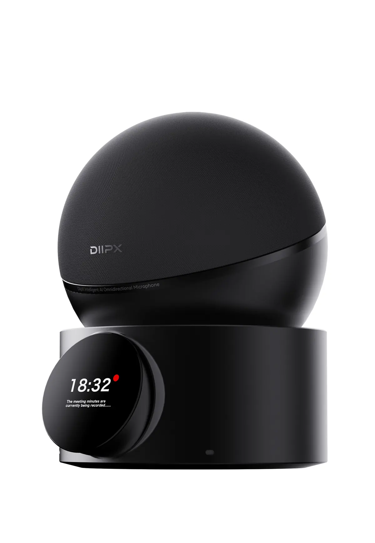 DeskHub D20 screen showing meeting minutes being recorded